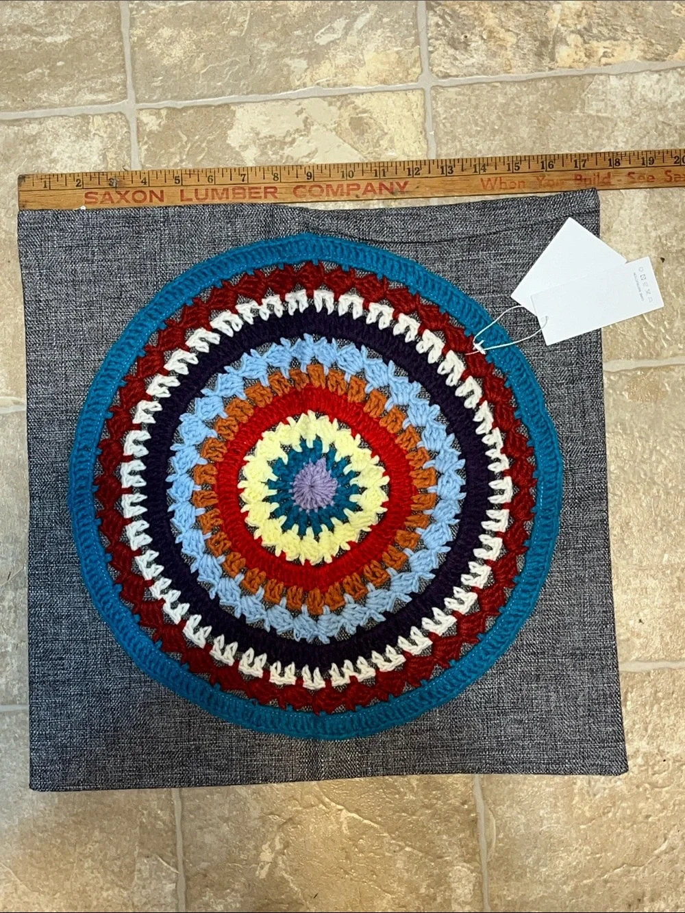 NWT Multicolor Crochet Accent Pillow Cover